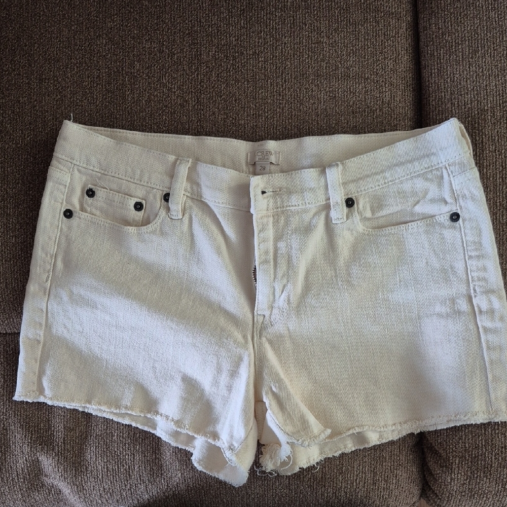 J CREW Women's Cream Denim Shorts